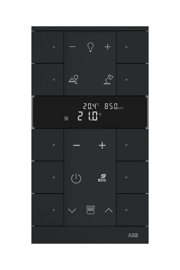 ABB - SBC-F-10.0.1-885 RTC IAQ, 10gang, blackmatt TENTON 10 PULS. NERO OPACO