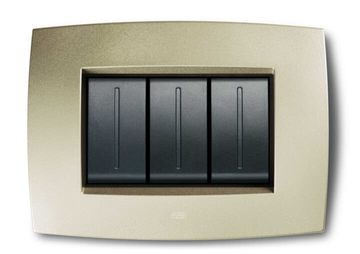 ABB - Placca smart tecnologica 3 moduli grigio titanio - Elos.