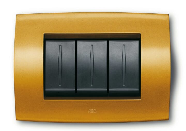 ABB - Cover plate 3 modules SAHARA YELLOW 1gang GIALLO Elos PLACCA SOFT TECN. 3M SAHARA.