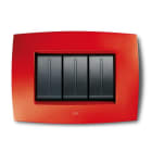ABB - Placca smart tecnologica 3 moduli rosso ABB Elos.