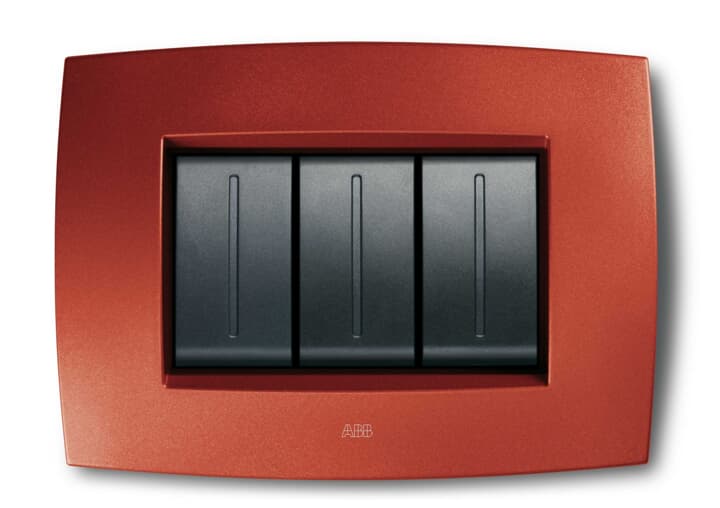 ABB - Cover plate 3 modules ARIZONA RED 3gang Red Elos PLACCA SMART TECN 3M ROSSO ARIZONA.