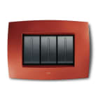 ABB - Cover plate 3 modules ARIZONA RED 3gang Red Elos PLACCA SMART TECN 3M ROSSO ARIZONA.