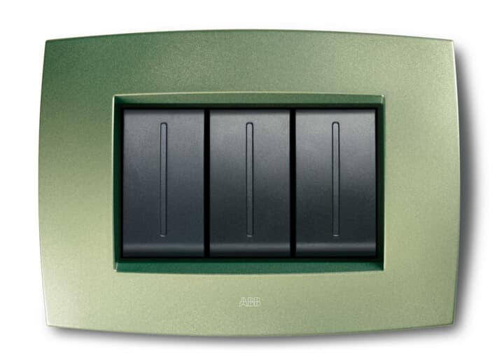 ABB - Placca smart tecnologica 3 moduli, verde lago - Elos.