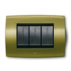 ABB - Placca soft tecnica 3M, verde foresta, 3 moduli, 3gang verde - Elos.