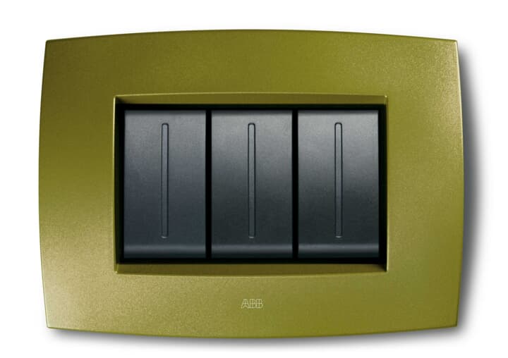 ABB - Cover plate 3 modules FOREST GREEN 3gang Green Elos PLACCA SMART TECN 3M VERDE FORESTA.