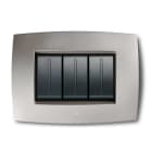 ABB - Placca smart tecnologica 4 moduli grigio argento - Elos.
