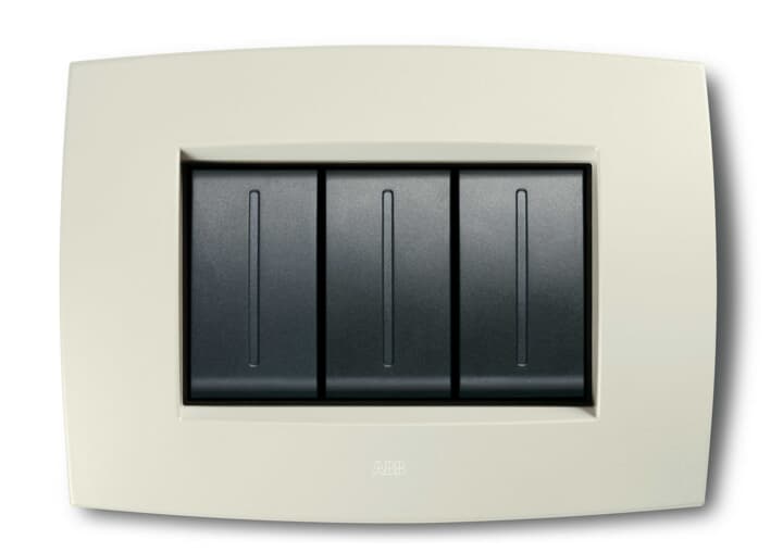 ABB - Cover plate 4 modules SILVER GREY LIGHT 1gang Silver Elos PLACCA SMART TECN 4M GR ARGENTO LIGHT.