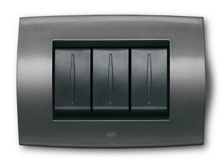 ABB - Placca Soft Tecnica 4M, Grigio Ardesia, 1 Gang - Elos