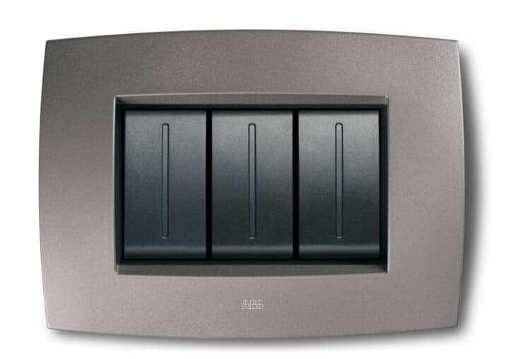 ABB - Placca smart tecnologica 4 moduli grigio pietra - Elos.