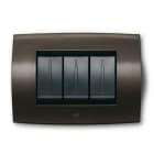ABB - Placca Soft Tecnica 4M Marrone Havana Cover Plate 4 Modules Elos 4gang Brown