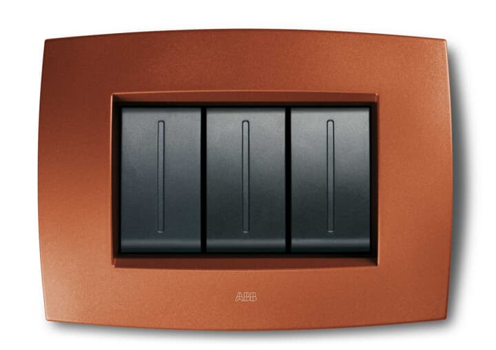 ABB - Placca smart tecnologica 4 moduli, rosso rame - Elos.