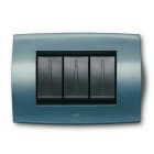 ABB - Cover plate 4 modules ATLANTIC BLUE 4gang Blue Elos PLACCA SOFT TECN 4M BLU ATLANTICO.