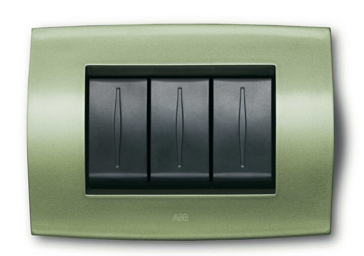 ABB - Placca soft tecnica 4 moduli verde lago 1 gang - Elos.