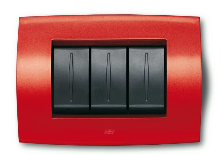 ABB - Cover plate 6 modules ABB RED 1gang Red Elos PLACCA SOFT TECN 6M ROSSO ABB