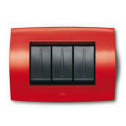 ABB - Cover plate 6 modules ABB RED 1gang Red Elos PLACCA SOFT TECN 6M ROSSO ABB