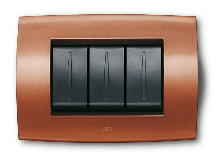 ABB - Cover plate 6 modules COPPER RED 6gang Red PLACCA SOFT TECN ROSSO RAME