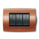 ABB - Cover plate 6 modules COPPER RED 6gang Red PLACCA SOFT TECN ROSSO RAME