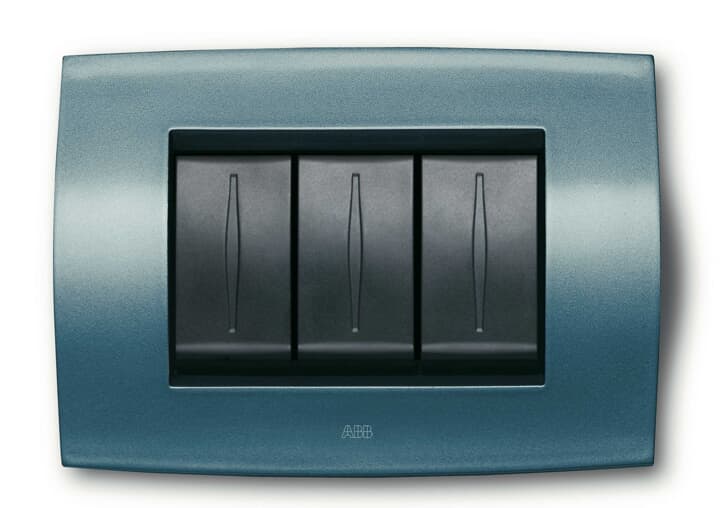 ABB - Placca soft tecnica 6M, blu atlantico, 1gang - Elos.