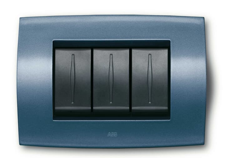 ABB - Placca 6 moduli, Blu Mediterraneo, Soft Tecn. - Elos