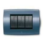 ABB - Placca 6 moduli, Blu Mediterraneo, Soft Tecn. - Elos