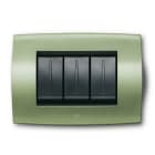 ABB - Placca soft tecnica 6 moduli, verde lago - Elos, 1 gang verde.