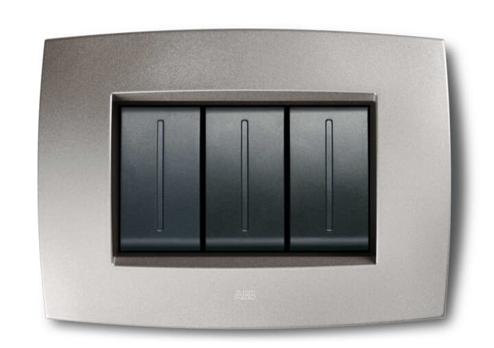 ABB - Placca smart tecnologica 8 moduli, grigio argento - Elos 8gang Silver Grey.