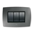 ABB - Placca smart tecnologica 8 moduli grigio vulcano - Elos 8gang Grey.