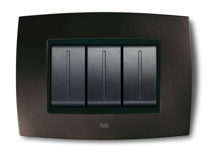 ABB - Placca Smart Tecnologica 8M, Grigio Ardesia, 2 Gang - Elos