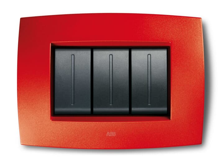 ABB - Placca 8 moduli ABB RED 2gang Rosso Elos Smart Tecnologia.