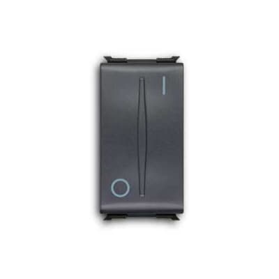 ABB - Two pole one-way switch, 16AX - 250V~ Rocker/button 2-pole switch with Not included Black - Elos INTERRUTTORE BIPOLARE, 16A.