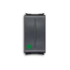 ABB - Push button 1 pole, 1NO 0NC 0CO Black with START symbol, 10A - 250V~ and NC auxiliary contact - Elos PULS. 1P NA, 10A, MARCIA, CONT. AUS. NC.