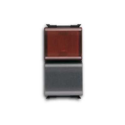 ABB - Pulsante 1P NA, 16A con diffusore rosso, 1NO 0NC 0CO nero - Elos.