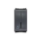 ABB - Pulsante 1P NA, 16A, 250V~ with BELL symbol, Single push button 1 pole, 1NO 0NC 0CO Black - Elos.