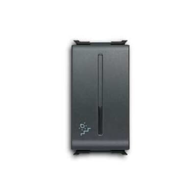 ABB - Pulsante 1P NO, 16A - 250V~, con simbolo SCALE "luce" Singolo pulsante 1P, 1NA 0NC 0CO Nero - Elos