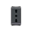 ABB - Presa 2P+E, 16A, BIV, P17/11 type Italian type Bipasso Black CON SCHERMI - Elos.