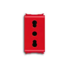 ABB - Socket-outlet 2P+E, 16A, dual amp., P17/11 type, red Italian type Bipasso Red - Elos PRESA 2P+T, 16A, BIV, STD IT CON SCHERMI.