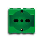 ABB - Presa 2P+E, 16A, dual amp., P30/17 type, green Italian type Bipasso Green Bivalente STD IT/DE - Elos.