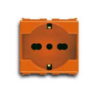 ABB - Presa 2P+E, 16A, dual amp., P30/17 type, orange Italian type Bipasso Orange Bivalente Std IT/DE - Elos
