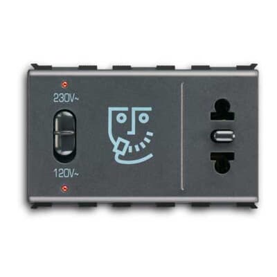 ABB - Presa per rasoio standard EU/US con trasformatore isolante - 230V - 50/60Hz nera - Elos.