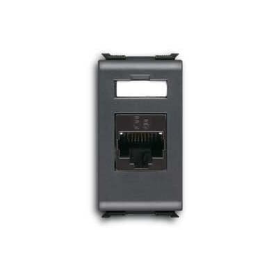 ABB - Connettore dati RJ45 Cat.5e UTP 1 gang nero - Elos.
