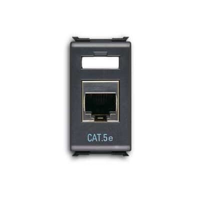 ABB - Connettore RJ45 Cat.5e FTP 1 gang Nero - Elos Dati