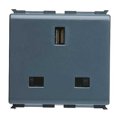 ABB - Presa 2P+E 13A 250V British Standard Black Elos - 2P+T 13A 250V British Standard