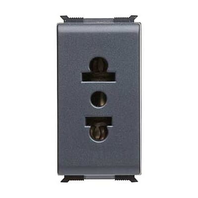 ABB - Presa Euroamericana 2P+T, 10/15A, Standard Nero - Elos.