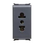 ABB - Presa Euroamericana 2P+T, 10/15A, Standard Nero - Elos.