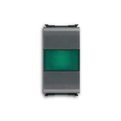 ABB - Spia di segnalazione, 12/24/250V~, LED verde sostituibile / Verde Nero - Elos.
