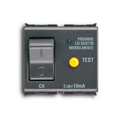ABB - Residual current circuit breaker with overcurrent protection, 1P+N, C6 - 30mA, breaking capacity 1,5kA 10 mA INT. MAGN.DIFF., CURVA C, 6A 30MA.