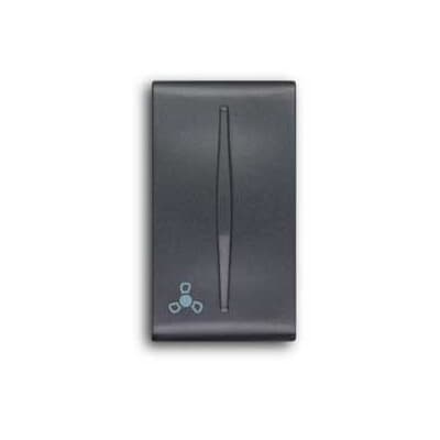 ABB - Interchangeable push-button, 1 module, with FAN symbol for Cooling, Central cover plate Black - Elos TASTO 1 MOD., CON SIMB.VENTILATORE
