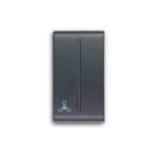 ABB - Interchangeable push-button, 1 module, with FAN symbol for Cooling, Central cover plate Black - Elos TASTO 1 MOD., CON SIMB.VENTILATORE.