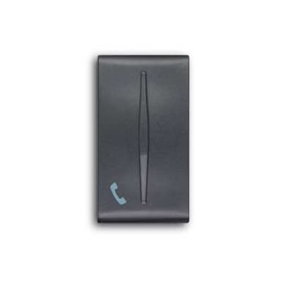 ABB - Interchangeable push-button 1 module with TELEPHONE symbol for switch/push button Central cover plate Black TASTO 1 MOD. CON SIMB.TELEFONO.