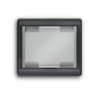 ABB - Interchangeable push-button, 1/2 module, generic with label space for switch/push button, central cover plate black - Elos COPRITASTO 1/2 MOD., CON ETICHETTA.